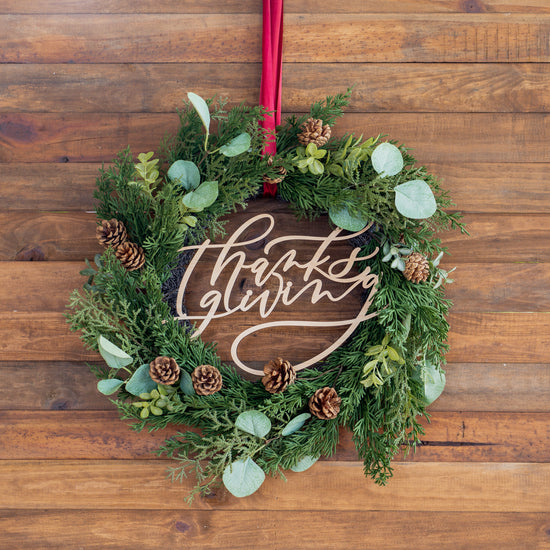 Gratitude - Wreath with Ready Made Wooden Plaque