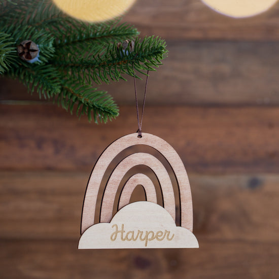 Wooden Rainbow - Personalised Christmas Ornaments