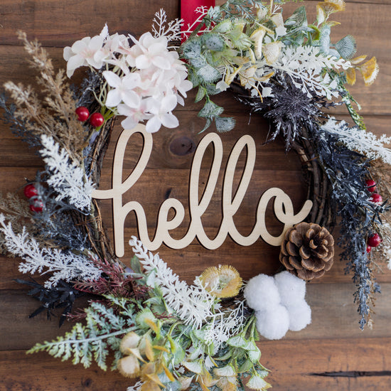 Blessings - Wreath with Ready Made Wooden Plaque
