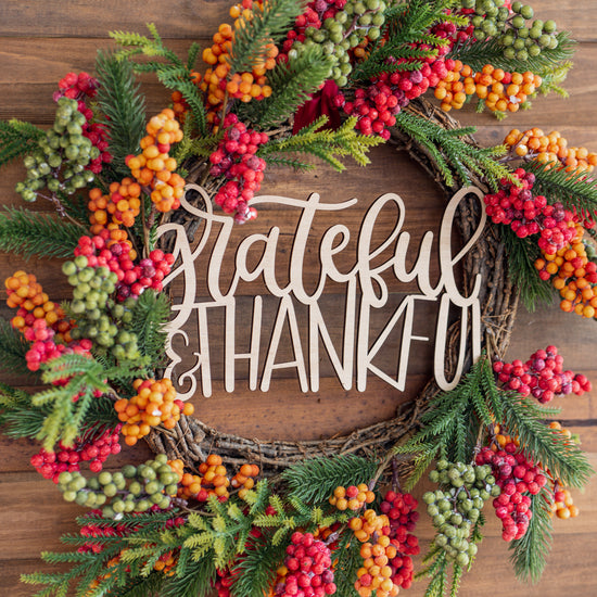 Merry - Wreath with Ready Made Wooden Plaque
