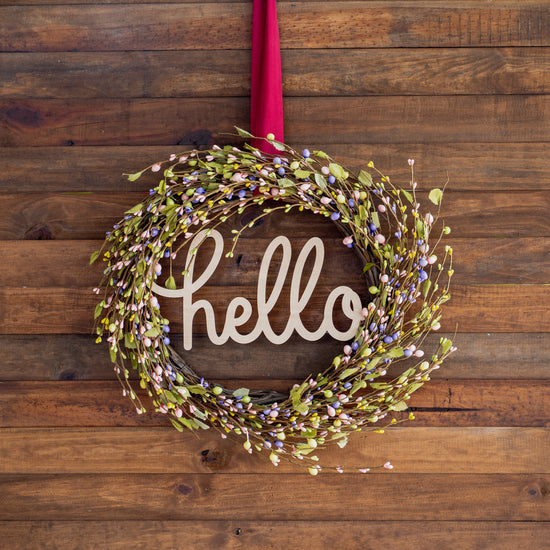 Green Mistletoe - Wreath with Ready Made Wooden Plaque