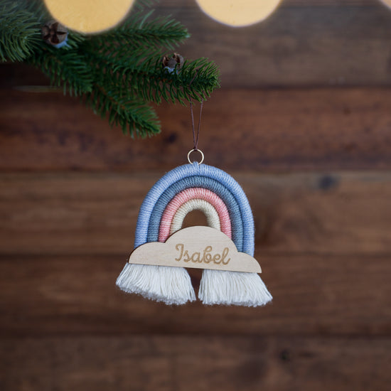 Rainbow Macrame - Personalised Christmas Ornaments