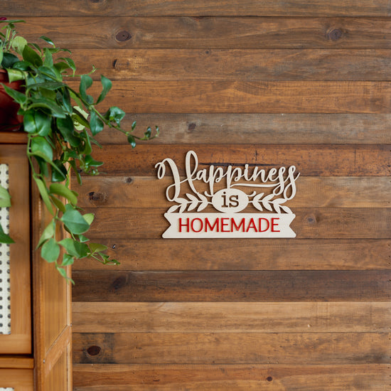 Happiness Is Homemade Wooden Plaque