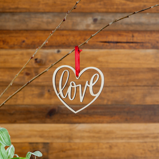 Engraved Wood  Love Ornament - 17 Love