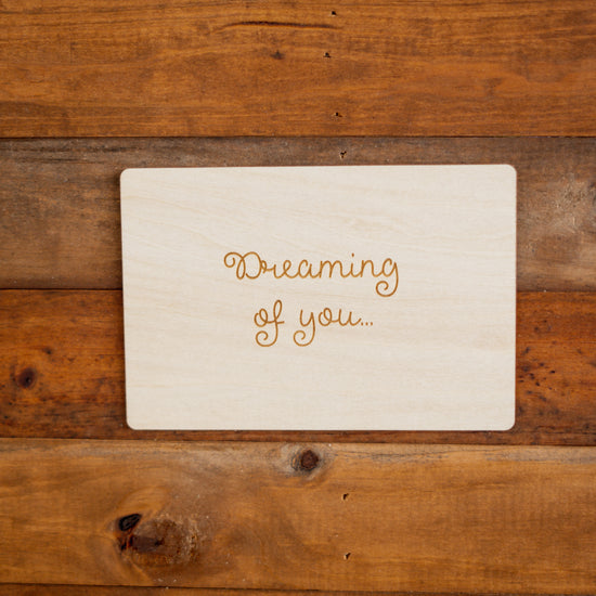 Engraved Wood  Love Card - 10 Dreaming Of You...