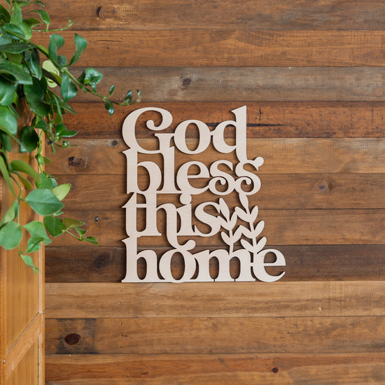 God Bless This Home Bold Wooden Plaque